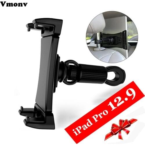 Vmonv Tablet Car Holder For iPad Pro 12.9 Adjustable Car Headrest Stand Back Seat Bracket Mount For 4.7-13 inch Mobile Phone PC