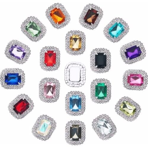 BTN-5546 Free shipping 10PCS/Lot 28mm flatback acrylic center double row rhinestone button for DIY craft wedding party scrapbook