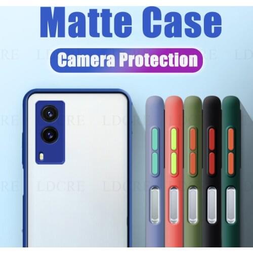 For Vivo V21E Case Armor Bumper Frame Matte Camera Protective Transparent Phone Case For Vivo V21E 4G Cover For Vivo V21E 5G V21