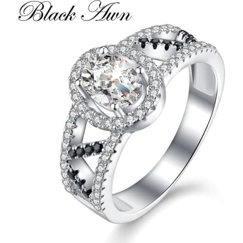 BLACK AWN 2021 New Genuine 100% Sterling 925 Silver Jewelry Engagement Rings for Women Gift C335