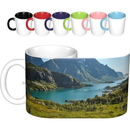Maervoll Village , Lofoten Islands , Norway Ceramic Mugs Coffee Cups Milk Tea Mug Maervoll Lofoten Islands Norway Village