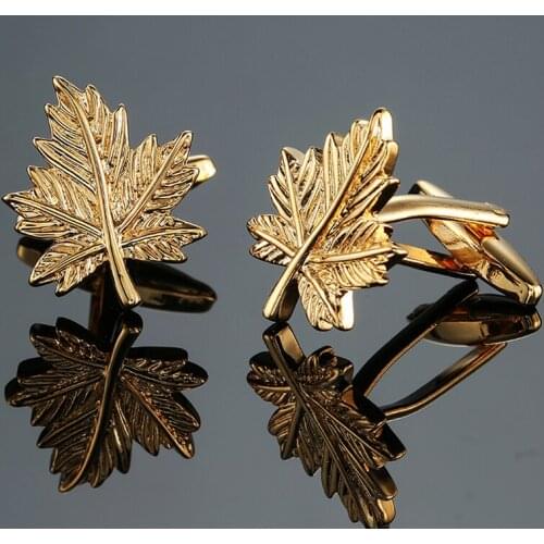 DY The new high quality luxury design gold maple leaves Cufflinks fashion Mens French shirt Cufflink free shipping