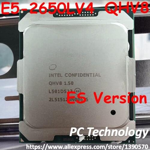 E5-2650LV4 Original Intel Xeon ES Version E5 2650LV4 1.50GHZ 12-Core 30MB SmartCache E5-2650LV4 FCLGA2011-3 free shipping