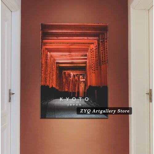 Fushimi Inari Kyoto Canvas Decoration Prints Poster Pictures Home Decor Living Room Bedroom Art Painting Architectural Landscape