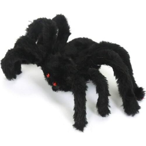 30CM Super Giant Spider Gothic Spooky Black Plush Large Araneid Haunted Prank Trick Supplies Halloween Mischief Decoration