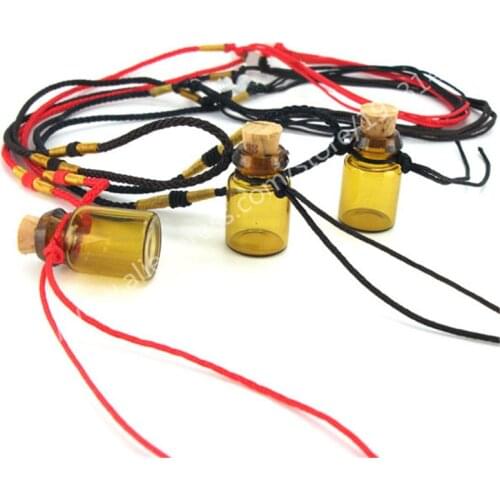 Hot sale 500 psc Simple Design lucky perfume bottle long necklace vintage Wish pendant glass handicraft