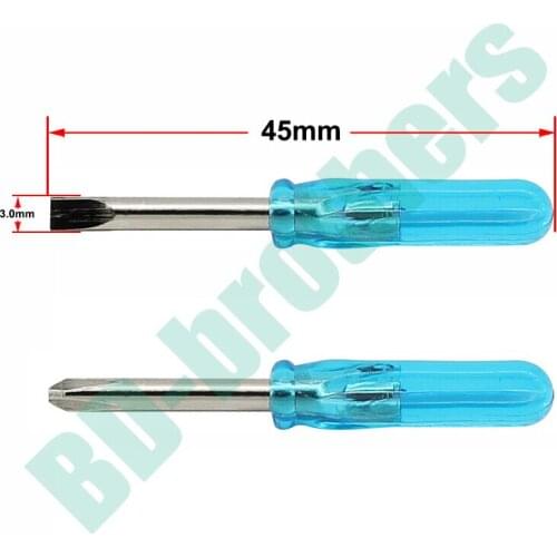 Good Quality Blue 45mm Mini Screwdriver 3.0 mm Phillips / 3.0 Slotted Flathead Straight Type Screwdrivers Key 6000pcs/lot