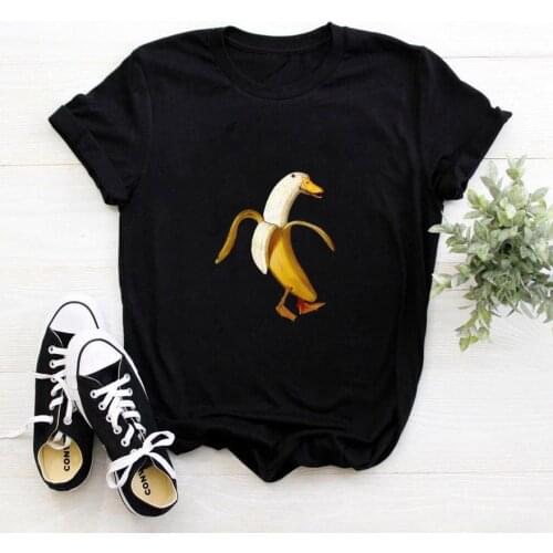 Interesting Banana T Shirt Women Stranger Things Tee Women Cotton Tshirt Women Personification Kawaii Clothes Femme T-shirts