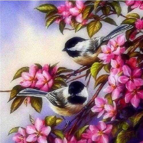 Full Square/Round Drill 5D DIY Diamond Painting"Birds and Flowers"3D Rhinestone Embroidery Cross Stitch Home Decor Gift
