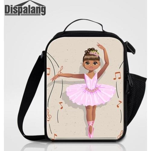Kawaii Ballet Girl Prints Thermal Insulation Lunch Bags For School Cartoon Girl Portable Cooler Lunch Box Kids Picnic Food Bag