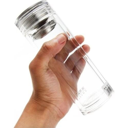 1PC 300ml New chinese tea popular double-layer glass water bottle with infuser KD 1475