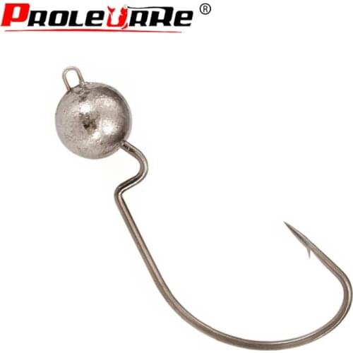 Proleurre 5Pcs crank Jig head hook fishing hook 3.5g 5g 7g lead Jig lure hard baits soft worm fishing tackle accessories PR-462