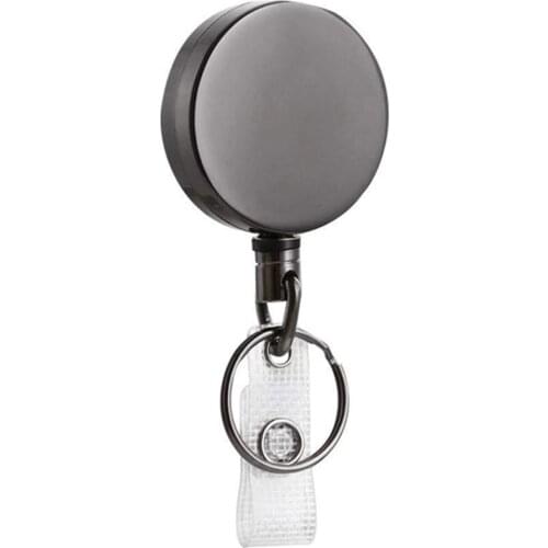 Metal Gray Retractable Pull Badge ID Lanyard Name Tag Card Badge Holder Reels Key Ring Chain Clips School student office