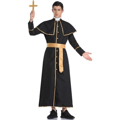 Catholic Priest Cardinal Monk Friar Robes Mens Halloween Costume