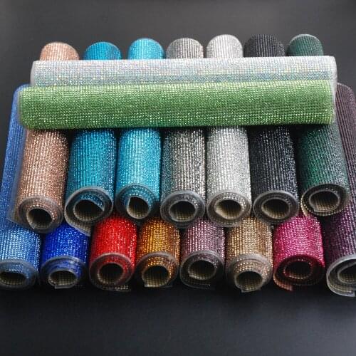 20x24cm Crystal Clear Rhinestone Trim Stickers Fashion Glass Self-Adhesive & Sewing Glisten Decal Sticker