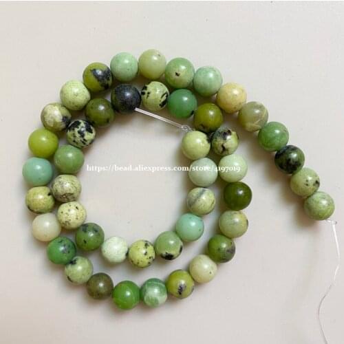 Natural China Material Chrysoprase Jades Stone Round Loose Beads 6 8 10 MM Pick Size For Jewelry Making