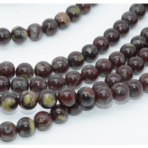 Natural Red Flower Obsidian Loose Round Beads 8mm