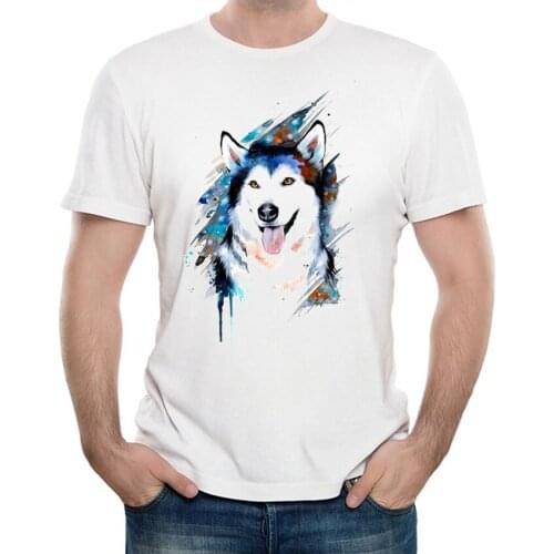 New Harajuku Siberian Husky Printed T-Shirt Summer Fashion Men T-shirt Funny Dog Design Man Casual Tops Hipster Cool Male Tee