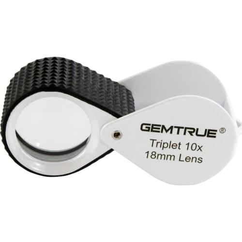 Factory Wholesales Popular Rubber Grip 10X 18Mm Gemstone Diamond Triplet Magnifier Glasses Jewelry Loupe