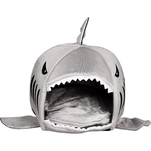 Shark mouth styled kennel cat nest pet four seasons bear House Pet Dog Warm Soft Sleeping Bag Bed Cushion Pillow
