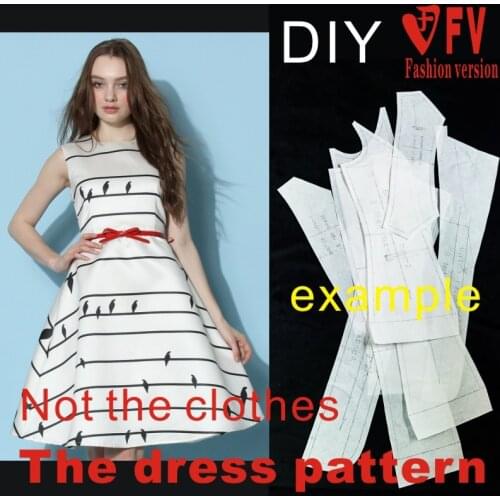 Dresses Sewing Pattern Template Cutting drawing Clothing DIY ((Not selling clothes)) BLQ- 201