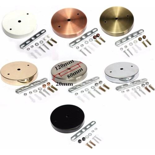 100mm 120mm Metallic Iron Socket Lamp Base Holder Ceiling Canopy Wall Sconce Mount LED Base Vintage Pendant Light Lamp Disc Base