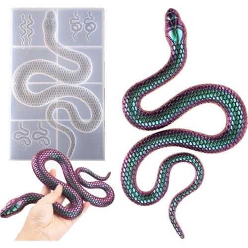 DIY Crystal Snake Silicone Mold DIY Crystal Epoxy Resin Mirror Silicone Mold Resin Crafts Decoration Jewelry Making Tools Mould
