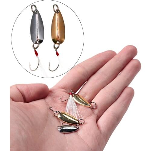 1PC Hard Bait Spoons Fishing Lure 1g 1.5g Pesca Trout Metal Wobbler Sequins Spinner Bass Baits With Single Hook Fishing Tackle