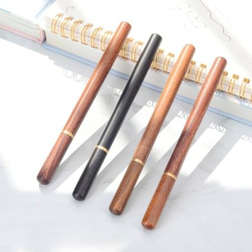 JNMZAUM brand 4 colors wooden brass metal pens solid wood gel pen black ink school student ballpoint pens business promotional