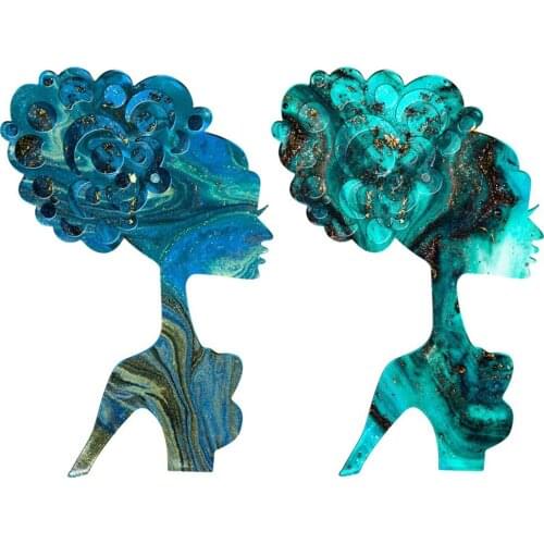 Silicone Mold Resin Silicone Mould Handmade DIY Album Jewelry Making Epoxy Resin Molds Afro Female Avatar