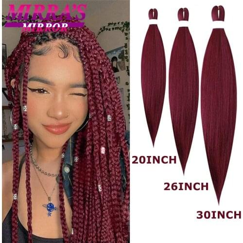Synthetic Braiding Hair Ombre Jumbo Hair Extension For Women Red Blue Hot Water Setting Fake Hair Braids Mirras Mirror