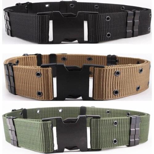 Tactical S Outer Belt Nylon Adjustable Belts Military Army Waist Support Belt Outdoor Metal Buckle Heavy Duty Training Hunting