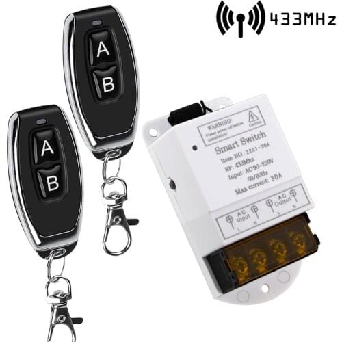 110V 220V Smart Switch Wireless Remote Control 30A Relay Module Water Heater Ceiling Fan Controller 433MHz Rf Transmitter On OFF
