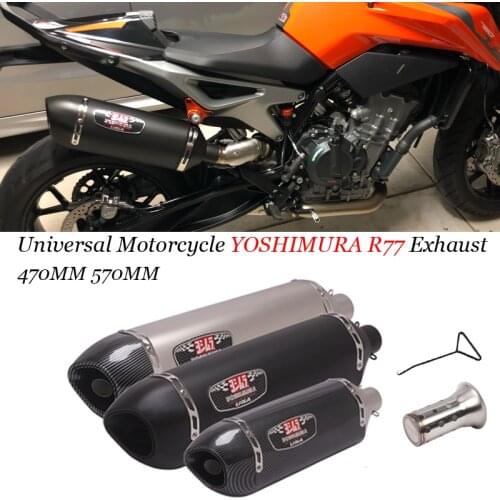 Universal motorcycle yoshimura r77 470mm 570mm modified exhaust pipe db killer muffler for honda pcx 125 150 c650gt tmx530 cb500