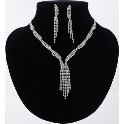 YFJEWE New Fashion Charms Women Long Tassel Statement Necklace Earrings Jewelry Sets Wedding Bridal Jewelry best gift #N185