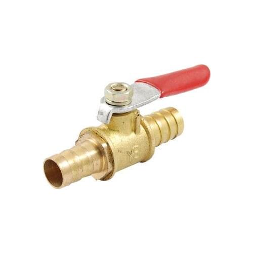 10mm Hose Tail Pipe Fitting Red Lever Handle Ball Valve
