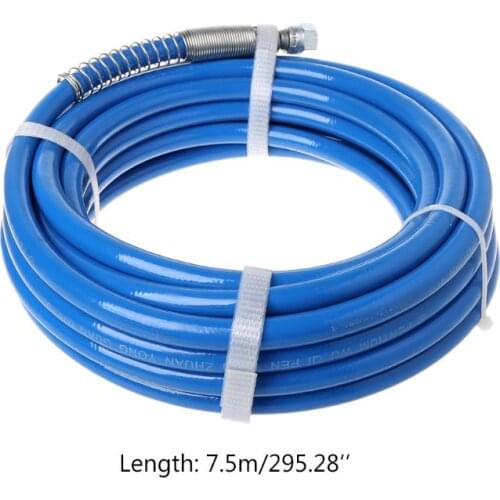 7.5m Airless Paint Spray Hose Tube Pipe 5000PSI Sprayer Fiber For Sprayer Gun Blue