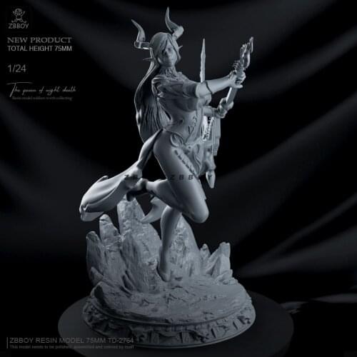 75mm 1/24 Resin model kits figure beauty colorless and self-assembled TD-2764
