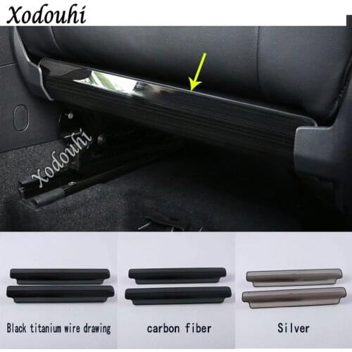 For Skoda Kodiaq 2017 2018 2019 2020 Car Cover Stainless Steel Seat Adjustment Knob Button Switch Trim Kick Pad 2pcs