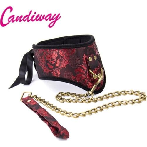 Bdsm Sex Collar Fetish Bondage Slave Leash Steel Chain Adult Game Dog chain Neck Collars punish Sadism Sex Toys Slave Erotic Toy