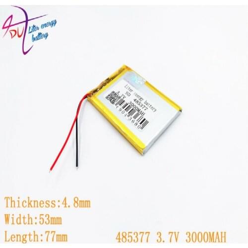 Big sale 485377 505580 505575 lithium polymer battery 3.7V 3000MAH battery for tablet PC Liter energy