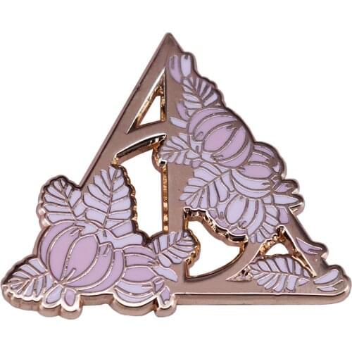 Deathly Hallows Floral Enamel Pin jackets or bag acces gift for fandoms