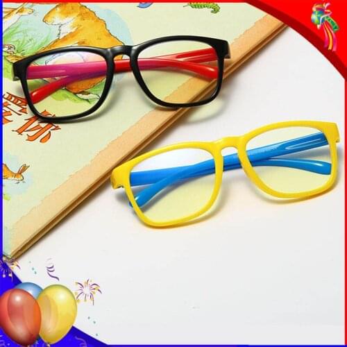 Child Silicone Blue Light Blocking Glasses Filter Blue Ray Computer Game Glasses Boys Girls Square Frame Silicone Eyeglass UV400