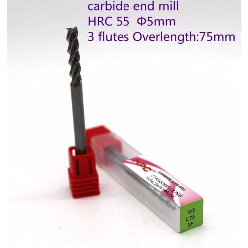 Blade diameter 5mm overlength:75mm of 3 flutes flat end mills carbide end milling tungsten knife CNC machine tools mills cutter