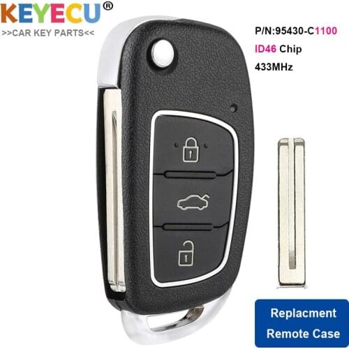 KEYECU Remote Key Fob 433MHz Part No : 95430-C1100 RKE-4F15 for Hyundai Sonata 2015 2016 2017