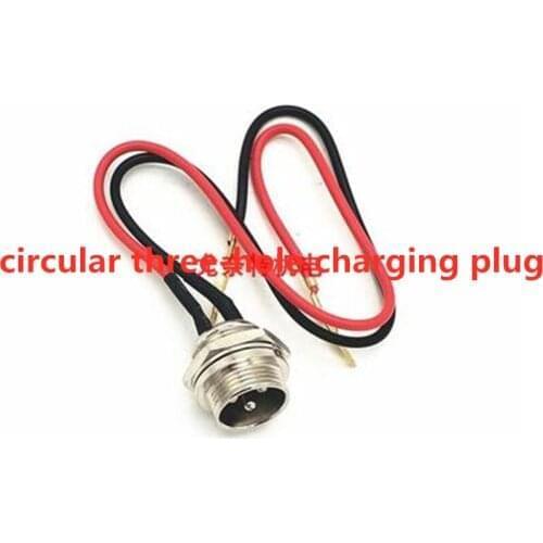 Electric car scooter modified bicycle charging port aviation plug round socket three hole type