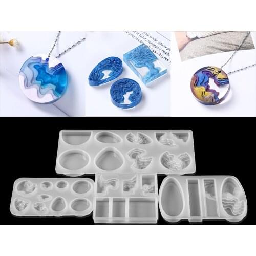 8styles Water Drop Pendant Silicone Casting Mold Crystal Glue Epoxy Resin Silicone Mold For DIY Jewelry Making Supplies