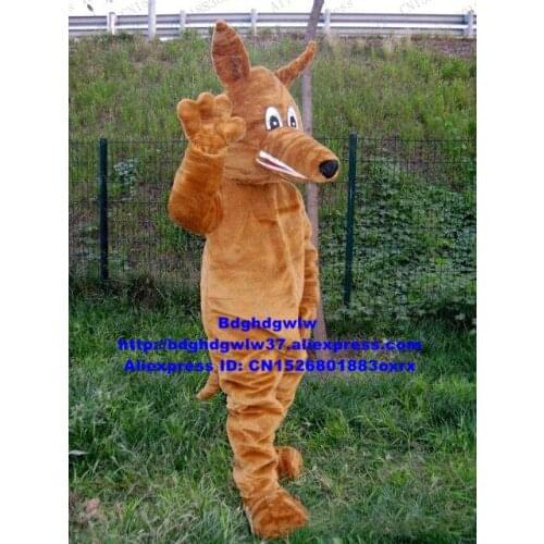 Brown Australian Hound Dog Hunting Dog Courser Jackal Dhole Mascot Costume Adult Character Temple Fair Cartoon Clothing zx1599