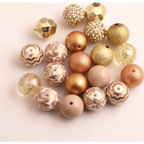 Kwoi vita AM-010 Custom Design Mix Acrylic beads for Kids Chunky beaded Necklace Jewelry 20mm 50pcs A lot