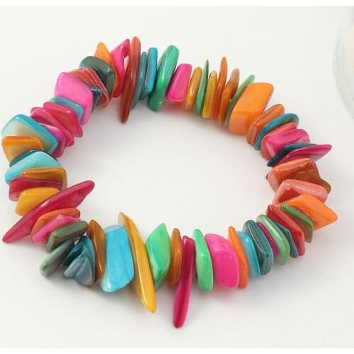 Summer Bohemian Sea Irregular Shell Fragments Bracelets Womens Sandy Beach Colorful Bracelets Bangles Jewelry For Girls Gift